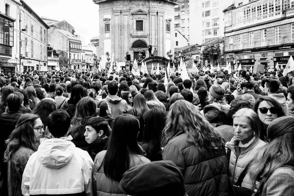 Pontevedra Spain 2019 학대와 여성의 옹호에 주의자들의 — 스톡 사진