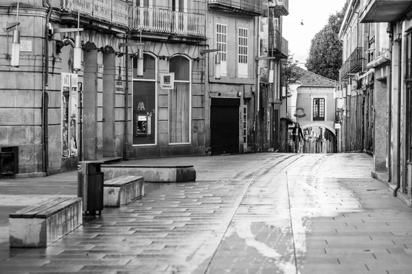 Pontevedra July 2022 Типова Брукована Вулиця Гранітом Історичному Центрі Села — стокове фото