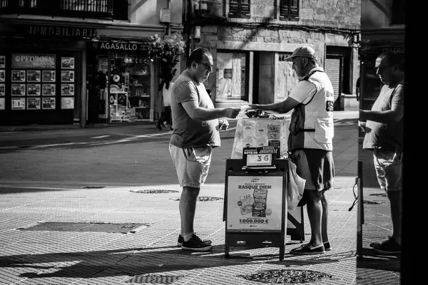 Pontevedra Spanien August 2022 Lotteri Stall Organisationen För Blinda Spanien — Stockfoto