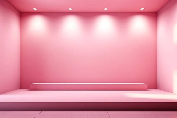 Empty light and dark interior background. Light Pink geometrically textured 3D illustration.