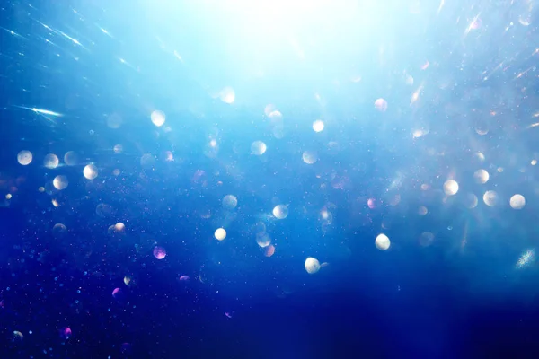 Background Abstract Bluer Silver Glitter Lights Defocused — Photo