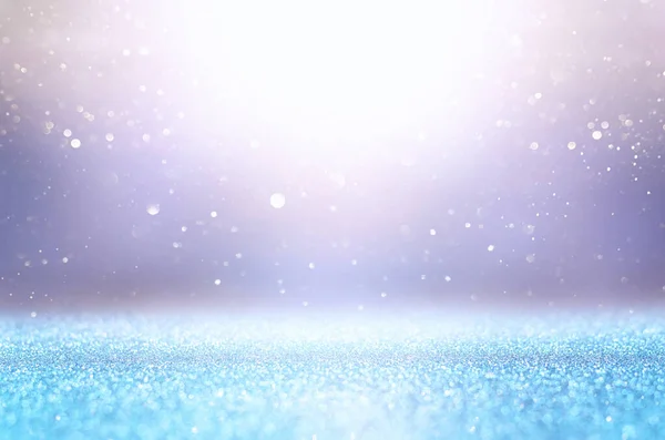 Soyut Parıltılı Işıkların Arkaplanı Altın Mavi Pembe Gümüş Odaklan — Stok fotoğraf