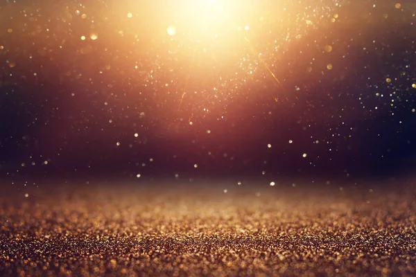 นหล งของแสงแวววาวนามธรรม ทองและด โฟก — ภาพถ่ายสต็อก