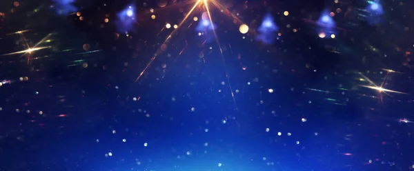 Julgran Körtel Ljus Över Mörk Bakgrund Med Glitter Overlay — Stockfoto