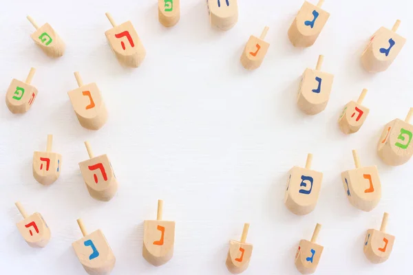 Imagem Férias Judaicas Hanukkah Fundo Topos Fiação — Fotografia de Stock