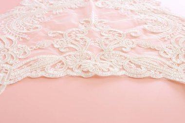 Arka plan beyaz hassas dantel kumaş