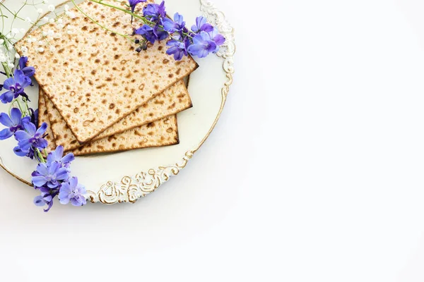Conceito Celebração Pesah Feriado Judaico Páscoa Isolado Fundo Branco — Fotografia de Stock