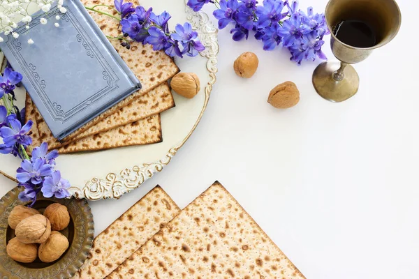 Έννοια Γιορτή Pesah Εβραϊκή Διακοπές Passover Πάνω Από Απομονωμένο Λευκό — Φωτογραφία Αρχείου