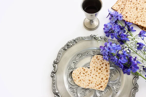 Pesah Celebration Concept Jewish Passover Holiday Translation Traditional Pesakh Plate — Stock Photo, Image