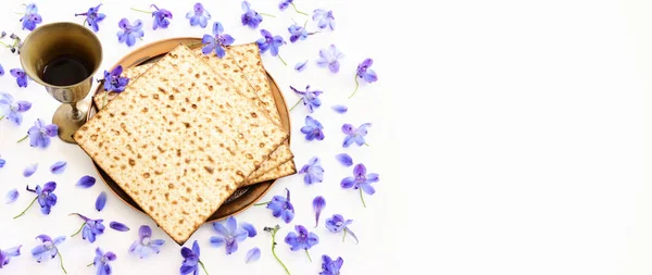 Έννοια Γιορτή Pesah Εβραϊκή Διακοπές Passover Πάνω Από Απομονωμένο Λευκό — Φωτογραφία Αρχείου