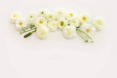 Beyaz çiçek bileşiminin üst görünümü