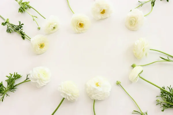 Top View Image White Flowers Composition — Stock Photo, Image