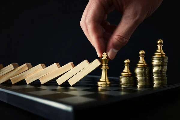 Bild Schackspel Affärsidé Konkurrens Strategi Ledarskap Och Framgångskoncept — Stockfoto