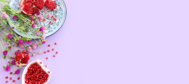 Rosh hashanah (Yahudi yeni yıl tatili) kavramı. Geleneksel sembolü