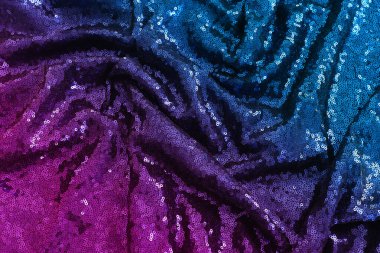 Güzel koyu mor ve mavi pullu kumaşın arka planı