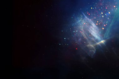 Soyut parlak mavi ve altın ışıklı arka plan. Odaklanmamış