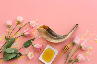 Rosh hashanah (Yahudi Yeni Yıl Tatili) konsepti. Geleneksel semboller