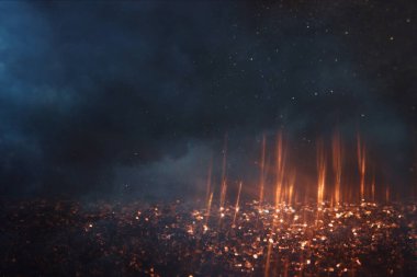 Arka plandaki altın mercek yanıp sönüyor. Soyut resim