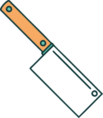 Şeffaf arkaplanda geleneksel bir et satırı dövmesi