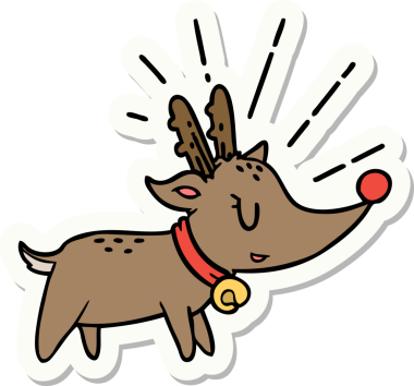 Orijinal dövme stili Noel ren geyiği çıkartması.