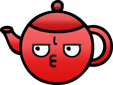 Bir çaydanlığın orjinal gölgelendirilmiş karikatürü