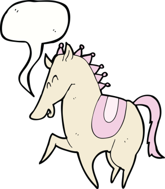 orijinal çizgi film hoplayıp zıplayan at konuşma balonu ile