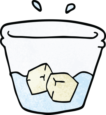 Orijinal karikatür karalama suyu ve buz