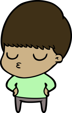 Orijinal karikatür sakin çocuk