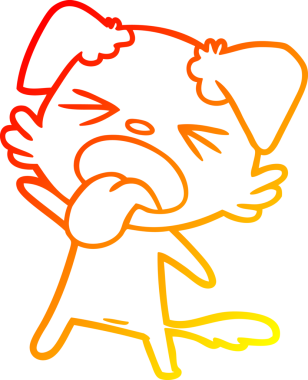 Tiksinmiş bir köpeğin orjinal sıcak çizgi çizimi