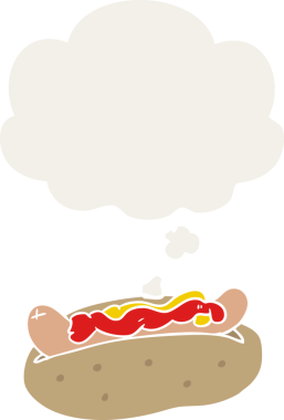 Düşünce baloncuklu orijinal çizgi film sosislisi.