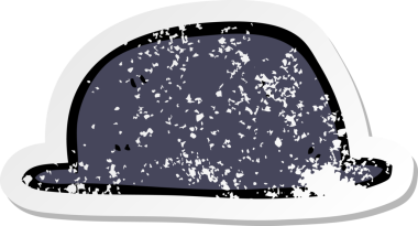 Orijinal gerilim dolu çizgi film şapkası çıkartması.