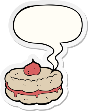 Konuşma kabarcığı yapıştırmalı orijinal çizgi film bisküvisi