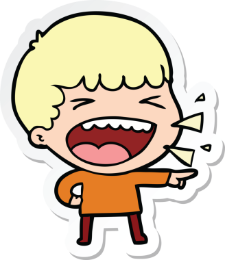 Gülen adamın orijinal çıkartması.