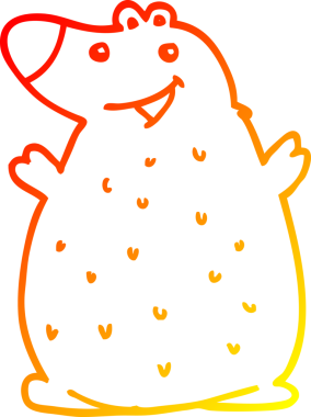 Mutlu ayı çizgi filminin orjinal sıcak çizgi çizimi