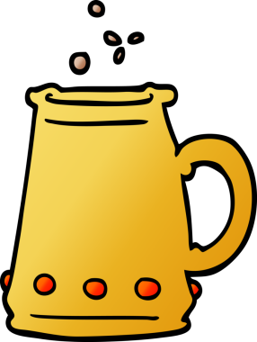 Orijinal görüntü gradyan çizgi film jem kabuklu fincan