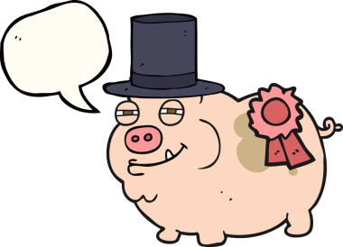 Orijinal serbest konuşma balonu çizgi film ödüllü domuz