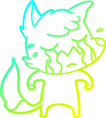 Ağlayan tilki çizgi filminin orijinal soğuk gradyan çizimi