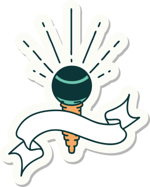 Orijinal dövme stili mikrofon çıkartması.