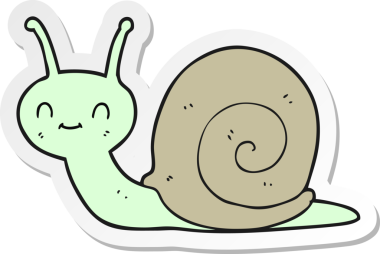 Çizgi filmin orijinal çıkartması şirin salyangoz.