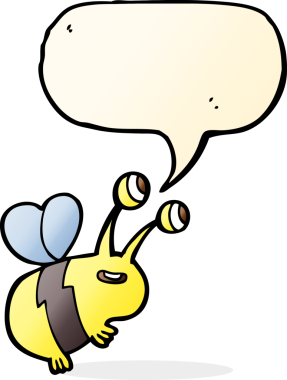 orijinal çizgi film mutlu arı konuşma balonu ile