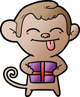 Orijinal komik çizgi film maymunu Noel hediyesi