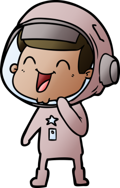 Orijinal mutlu astronot çizgi filmi.