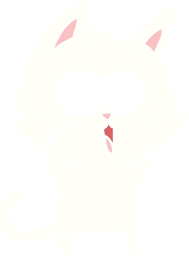 Orijinal düz renkli çizgi film kedisi