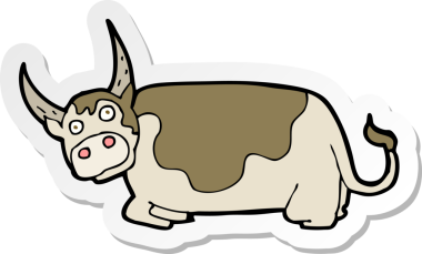 Çizgi film boğasının orijinal çıkartması.