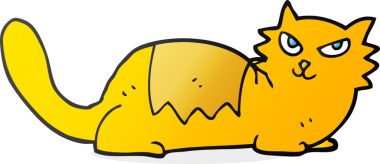 Orijinal serbest çizim çizgi film kedisi