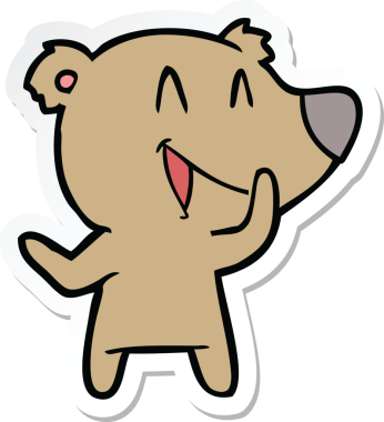 Gülen ayı çizgi filminin orijinal çıkartması