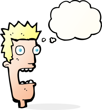 Orijinal çizgi film düşünce baloncuğuyla adamın yüzünü şok etti.