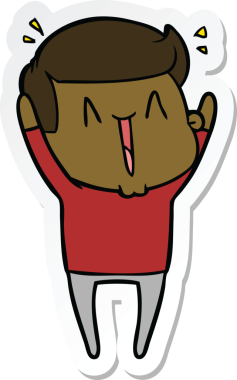 Mutlu bir adamın orijinal çıkartması.