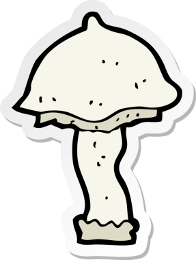 Çizgi film mantarının orijinal çıkartması.