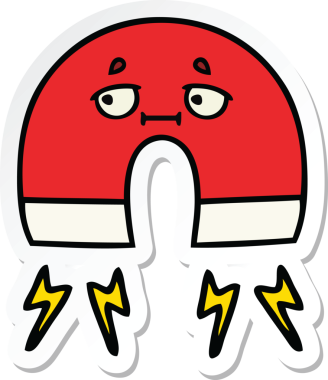 Şirin bir çizgi film mıknatısının orijinal etiketi